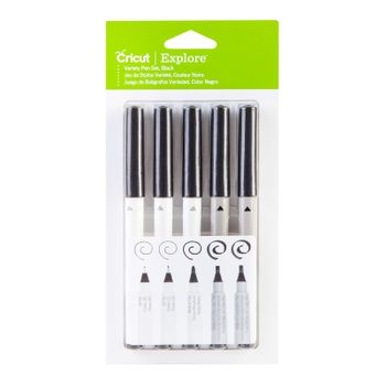 Set De Bolígrafos Negro Cricut - Grosor Variado - 5 Uds