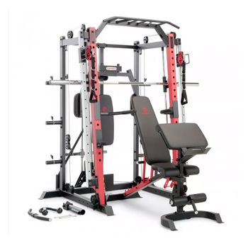 SPORTNOW Máquina de Multiestación Ajustable Multiestación de Musculación  con Placas de Peso de 45 kg Carga