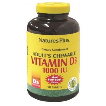 Vitamina D3 1000 Iu 90 Comprimidos Masticables Natures Plus