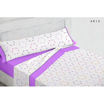 Juego De Sábanas 3 Piezas  Aiara Morado Cama 135 Cm