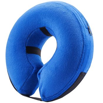 Collar Inflable Protector Y De Recuperación Para Perros Y Gatos Azul M Bencmate