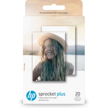 Hp Sprocket Plus 20 Sht., Brillo, 258 G/m², Blanco, 58 Mm, 87 Mm, 20 Hojas