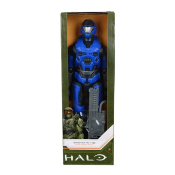 Soldado Spartan Mark V Color Azul Con Rifle De Asalto De Halo Infinite