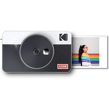 Kodak Mini Shot Combo 2 Retro C210r - Cámara Instantánea (formato 5,3 X 8,6 Cm - 2,1 X 3,4 '', Pantalla Lcd 1,7'', Bluetooth) 8 Fotos Incluidas