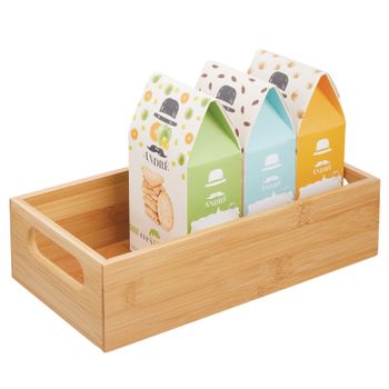 Contenedor Organizador De Bambú Con Asas, Natural/tan - Mdesign