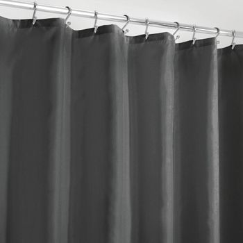 Poliéster Largo 72" X 72 Forro Impermeable Para Cortina De Ducha - Gris Grafito - Mdesign