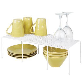 Estantes De Metal Ajustables Para Cocina/despensa, Extensibles - 2 Piezas - Blanco - Mdesign