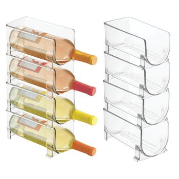 Estantería De Plástico Para Vino - 8 Unidades - Transparente - Mdesign