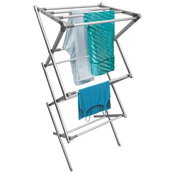 Tall Collapsible Foldable Laundry Drying Rack - Silver/gray - Mdesign