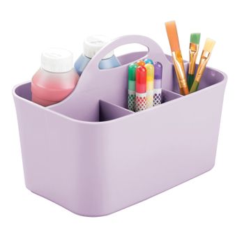 Organizador De Plástico Para Costura Y Manualidades Tote Bin - Morado Claro - Mdesign