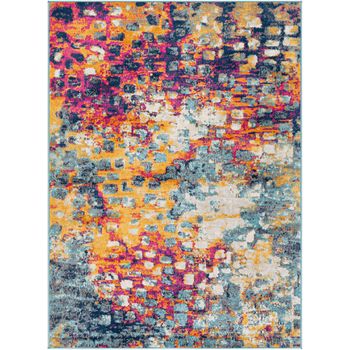 Alfombra Abstracta Moderna Multicolor/naranja 160x215cm Amaya