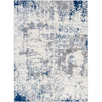 Alfombra Abstracta Moderna Gris/blanco/azul 160x220cm Sarah