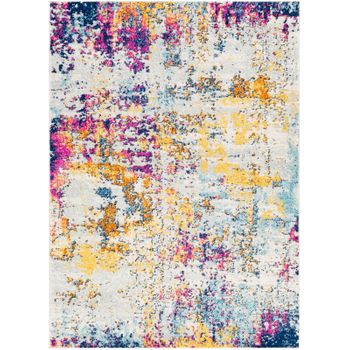 Alfombra Abstracta Moderna Azul/amarillo/rosa 160x220cm Sarah