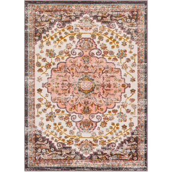 Alfombra Vintage Oriental Rosa/blanco 160x213cm Celia