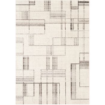 Alfombra Escandinava Industrial Blanco/antracita 152x213 Cm - Diseño Alexia