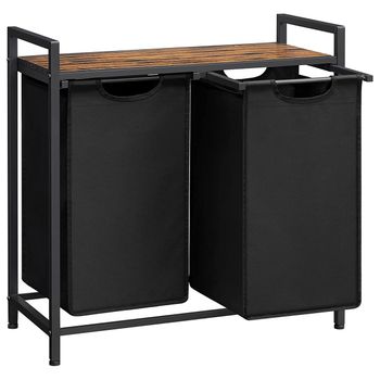 Cesto Ropa De Bambú Algodón Poliéster Metal Homcom 38x38x57cm-marrón con  Ofertas en Carrefour