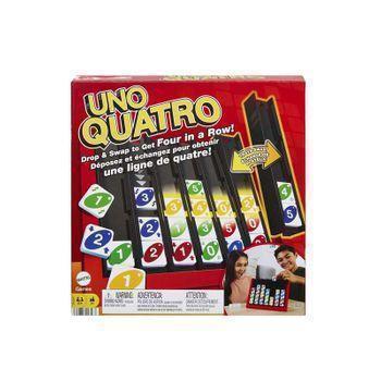 Juego Uno Quatro, Combina El Desafio De Obtener 4 En Raya Con La Estrategia De Hacer Coincidir Color O Número (mattel - Hpf82)