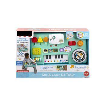 Fisher-price Ríe Y Aprende Mesa De Mezclas Dj Musical Piano De Juguete Con Actividades, Luces Y Sonidos, Sentado Y De Pie, Bebés +6 Meses (mattel Hrb60)