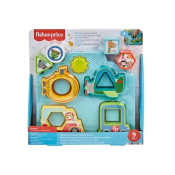 Fisher-price Puzzle De Vehículos Y Animales De Aprendizaje De Formas Y Sonidos, Juguete Bebé +6 Meses (mattel Hrp31)