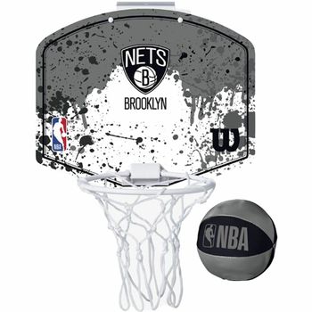 Canasta De Baloncesto Wilson Brooklyn Nets Mini Gris