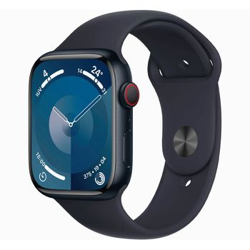 Apple Watch Series 9 Gps + Celular 45mm Aluminio Negro Y Correa Deportiva Negra S/m - Mrmc3ql/a