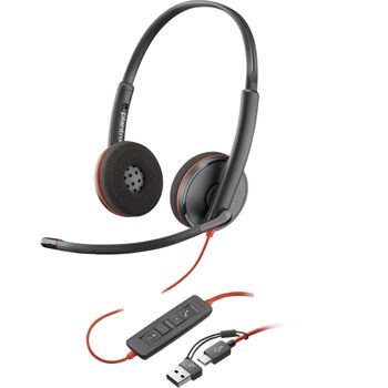 Poly Auriculares Estéreo Blackwire 3220 Usb-c + Adaptador Usb-c/a