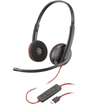 Poly Auriculares Blackwire 3220 Estéreo Usb-c + Adaptador Usb-c/a (paquete)