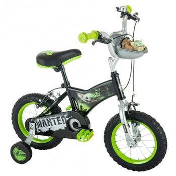 Bicicleta Infantil Para Niñas Y Niños Star Wars 12 Pulgadas De 3 A 5 Años Color Negro Con Ruedines Y Decoración Delantera