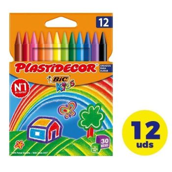 Caja De Ceras Plásticas Bic Kids Plastidecor 875770/ 12 Unidades