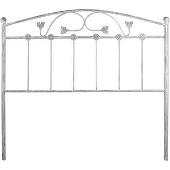 Cabecero De Forja Manchego, Color Blanco Plata Cabezal Para Cama De 105 Cm, Cama Juvenil (110 Cm X 125 )