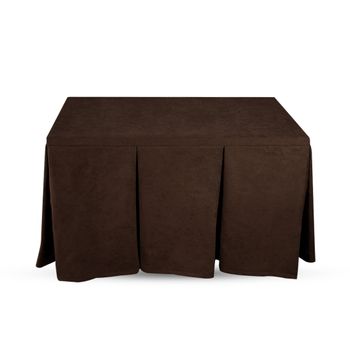 Acomoda Textil - Falda para Mesa Camilla Terciopelo, Redonda - Rectangular,  Suave y Cálida de Invierno.(Redonda 100 cm, Visón Oscuro)