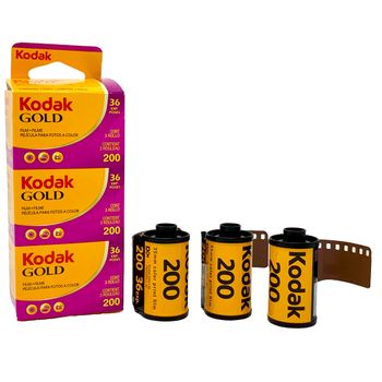 Kodak Tripack Película Fotográfica Fotos Color Gold, Carrete Analógico Iso 200 Para Cámara Analógica 135mm