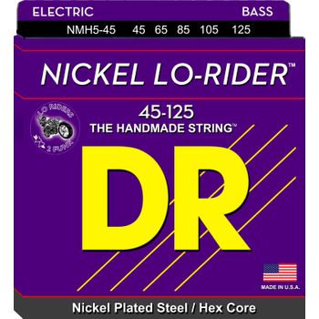 Juego De Cuerdas Para Bajo Dr Nmh5-45 Nickel Lo-rider