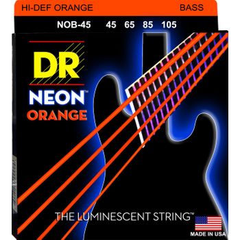 Juego De Cuerdas Para Bajo Dr Nob-45 Neon Orange