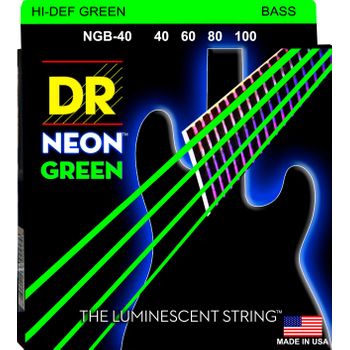 Juego De Cuerdas Para Bajo Dr Ngb-40 Neon Green