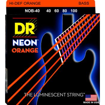 Juego De Cuerdas Para Bajo Dr Nob-40 Neon Orange