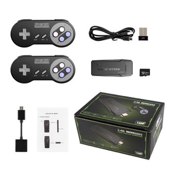 Videoconsola Snes Tv Video 64gb Con 15000 Juegos Retro Game Stick Lite 2.4g Wireless Consola Nueva, Envío 24h!!