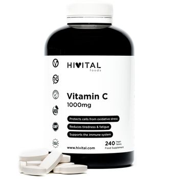 Vitamina C 1000 Mg | 240 Comprimidos Veganos Para 8 Meses