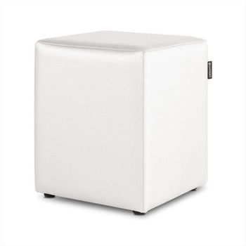 Puff Cubo Polipiel Blanco 1 Unidad