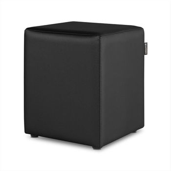 Puff Cubo Polipiel Negro 1 Unidad