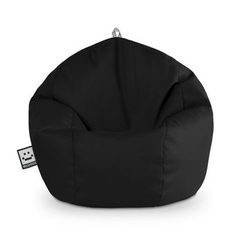 Puff Pelota Polipiel Exterior Negro Happers