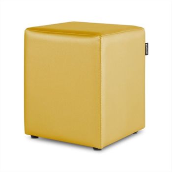 Puff Cubo Polipiel Mostaza 1 Unidad