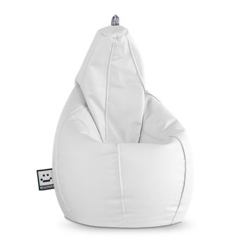 Puff Pera Polipiel Outdoor Blanco Happers Xxl