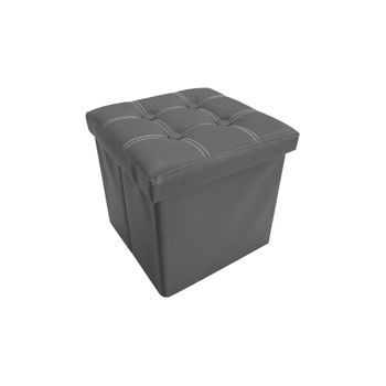 Puff Plegable Banco Asiento Gris Moderno 30x30x30 Rebecca Mobili