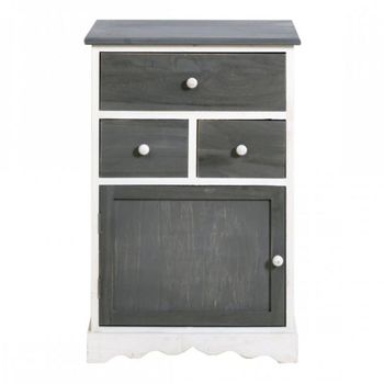 Cómoda Alacena 3 Cajones 1 Puerta Madera Blanco Gris 72x47x30 Rebecca Mobili