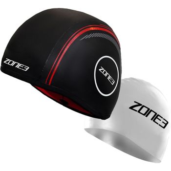 Zone3 Gorro De Neopreno Strapless Swim Cap Negro/rojo