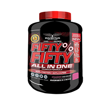 Fifty Fifty | 50% Proteína 50% Carbohidratos | Invictus Redline | Sabor Fresa | 2 Kg