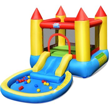 Castillo Hinchable Con Tobogán Y Piscina Castillo Inflable Costway 365 X 200 X 190 Cm