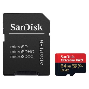 Sandisk Tarjeta Microsdxc 64gb Clase A2 Uhs-i U3 V30 Extreme Pro + Rescuepro