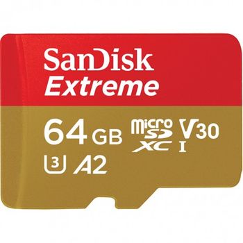 Sandisk - Extreme 64 Gb Microsdxc Uhs-i Clase 10 - Sdsqxah-064g-gn6aa